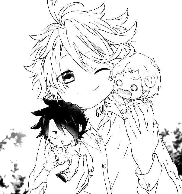 Cute The Promised Neverland Coloring Page
