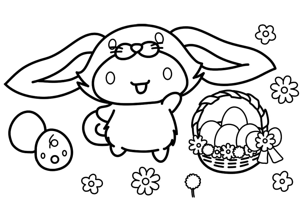 Easter Cinnamoroll Coloring Page