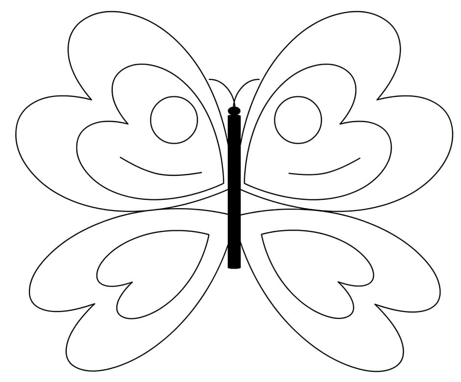 Easy Butterfly Coloring Page