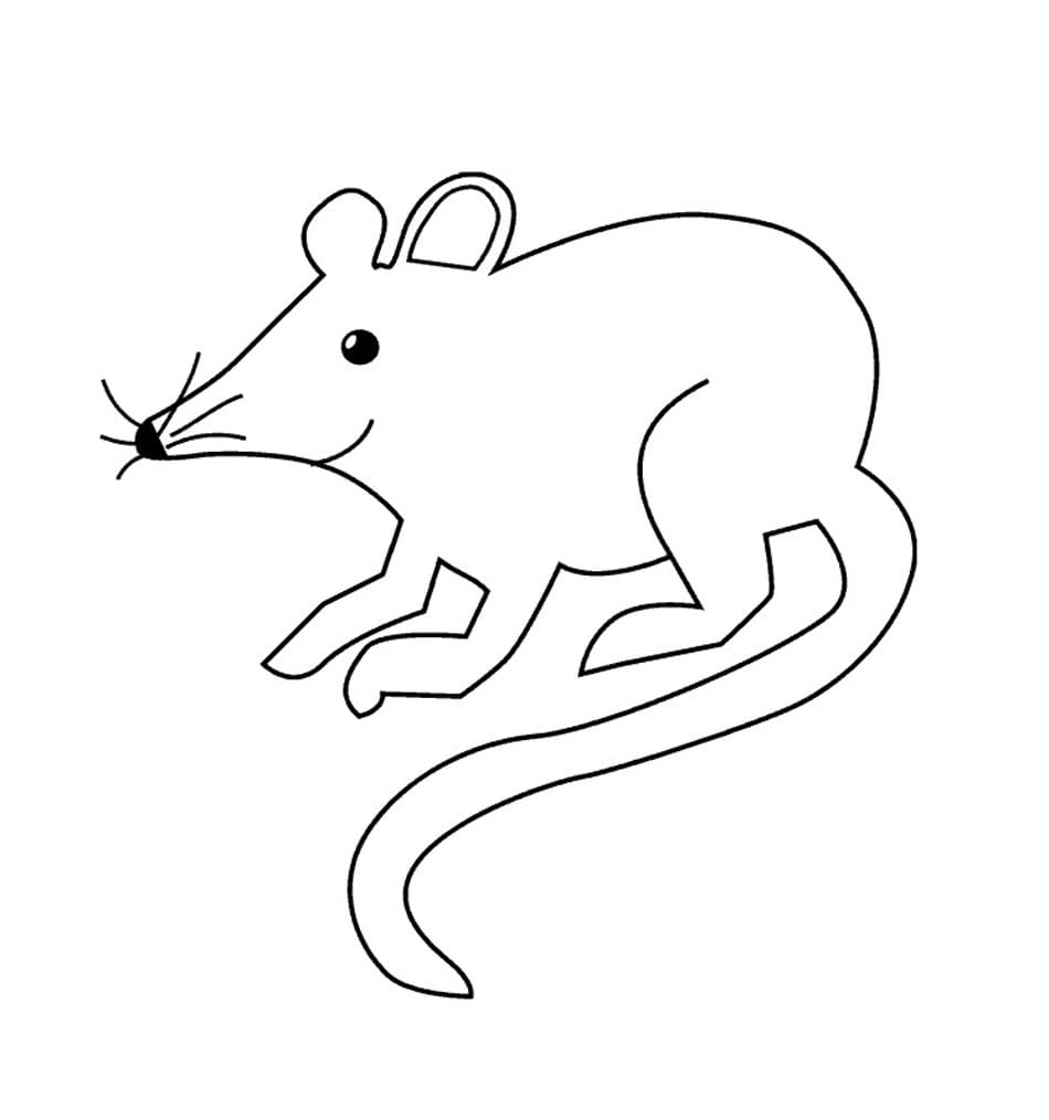 Easy Cartoon Rat Coloring Page