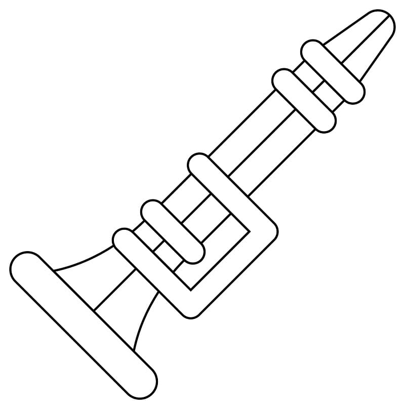 Easy Clarinet Coloring Page