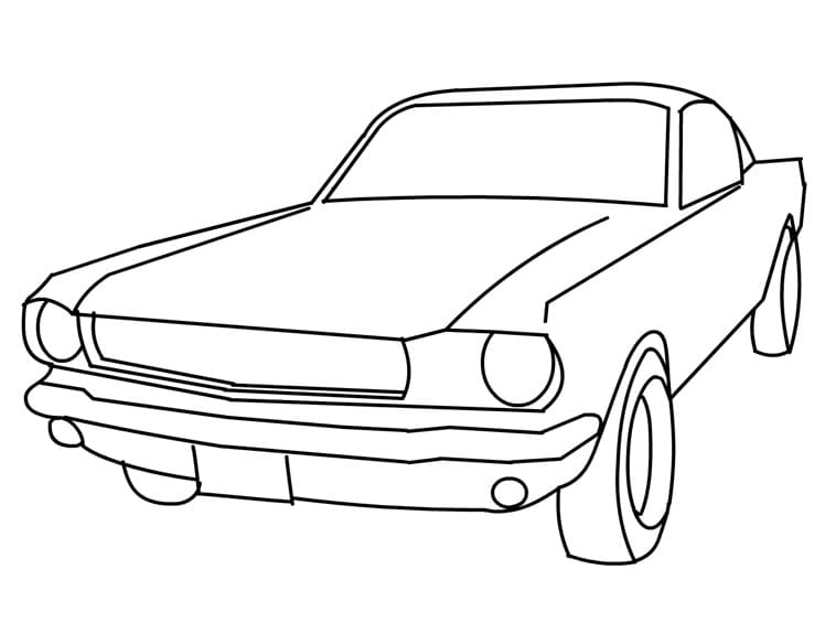 Easy Mustang Coloring Page
