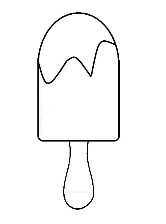 Easy Popsicle Coloring Page