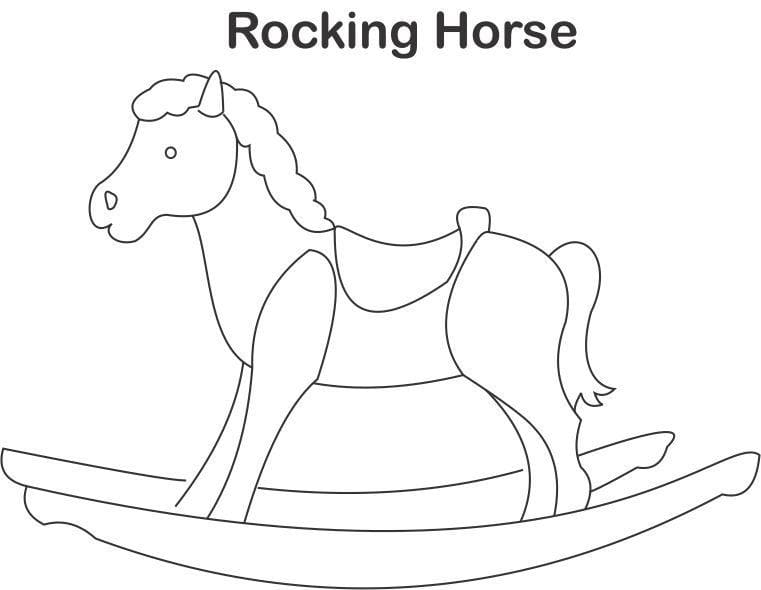 Easy Rocking Horse Coloring Page