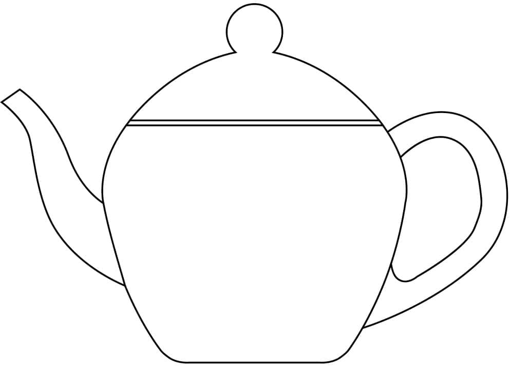 Easy Teapot Coloring Page