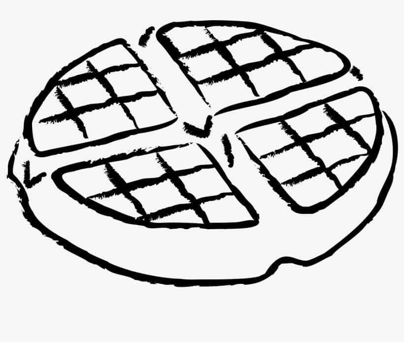 Easy Waffle Coloring Page