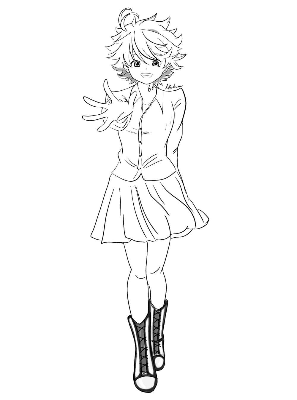 Emma from The Promised Neverland Coloring Page