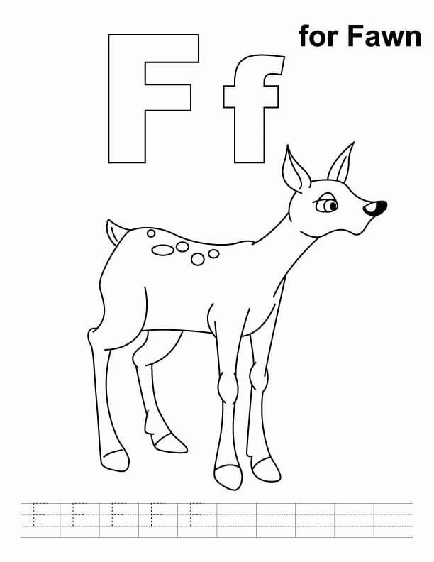 F for Fawn Coloring Page