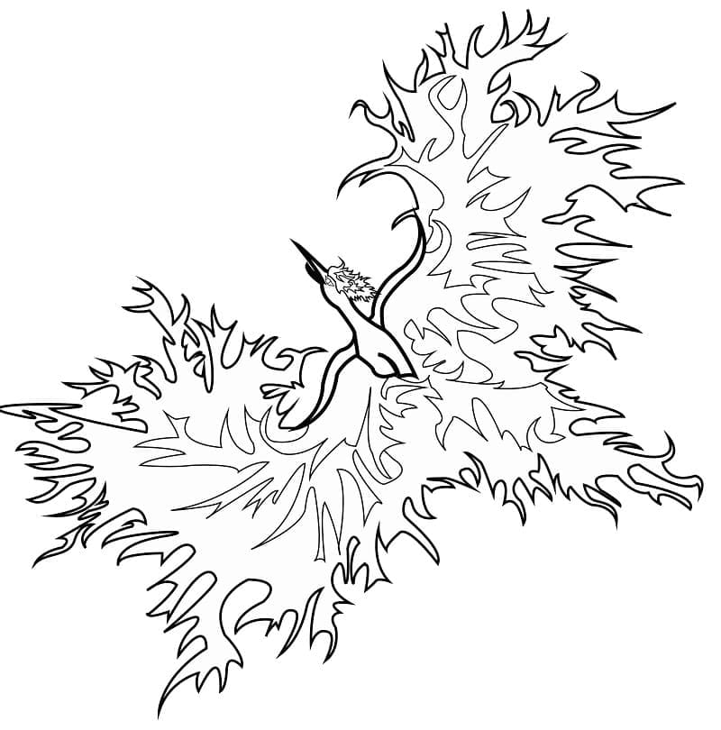 Fire Phoenix Coloring Page