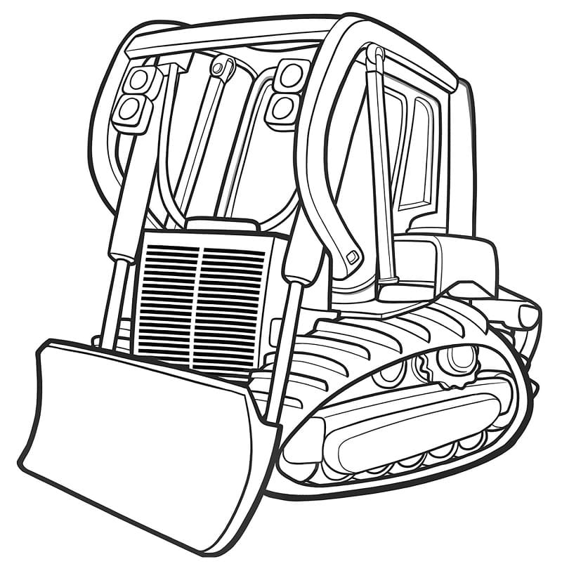 Firefighting Bulldozer Coloring Page