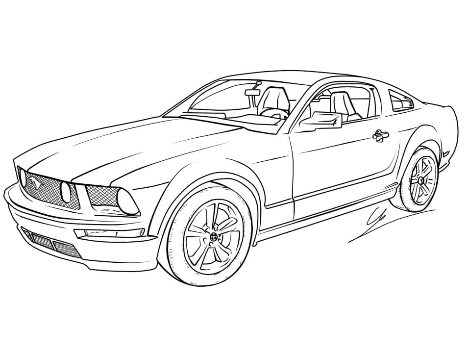 Ford Mustang GT Coloring Page