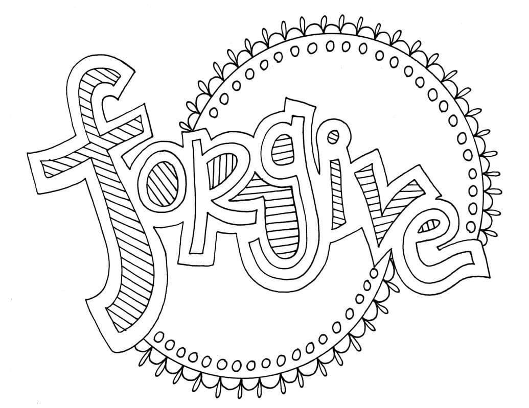 Forgive Doodle Art Coloring Page