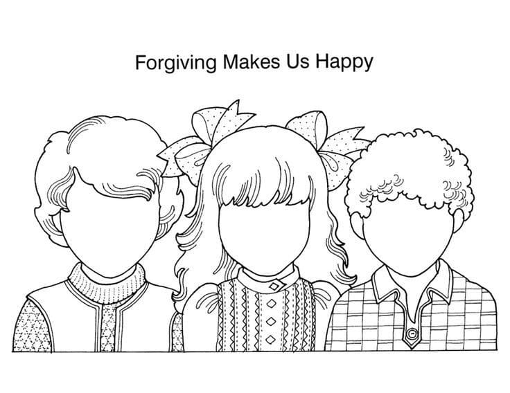 Forgiving Makes Us Happy Coloring Page