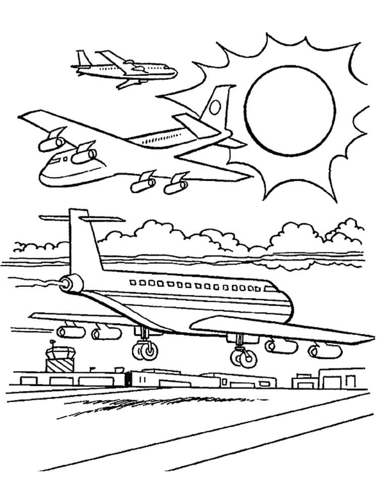 Free Airport Printable Coloring Page