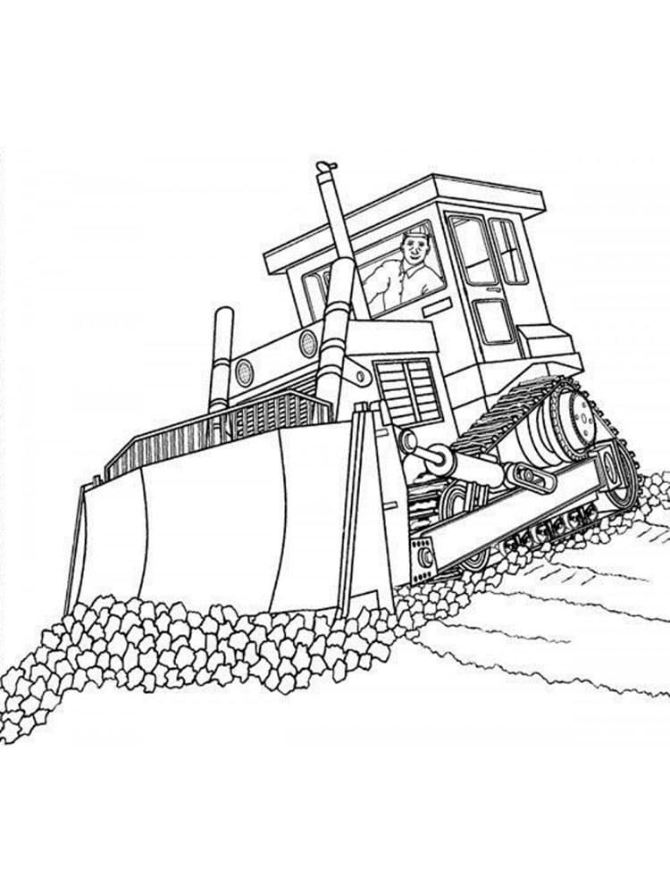 Free Bulldozer to Color Coloring Page