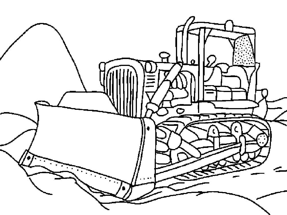 Free Bulldozer to Print Coloring Page