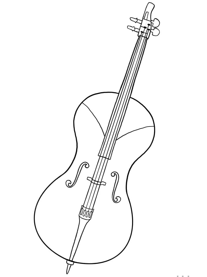 Free Cello to Color Coloring Page