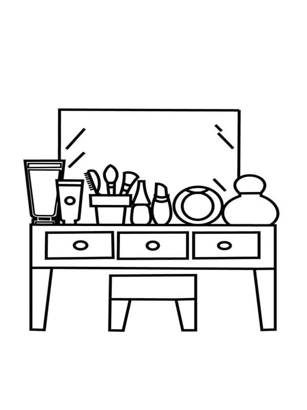 Free Dressing Table Coloring Page