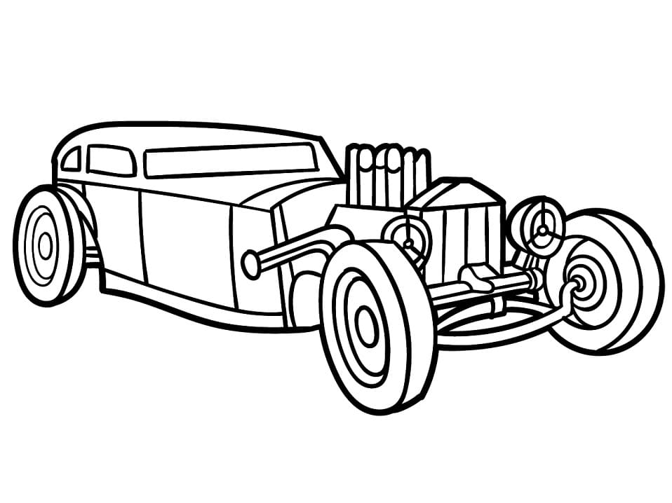 Free Hot Rod to Color