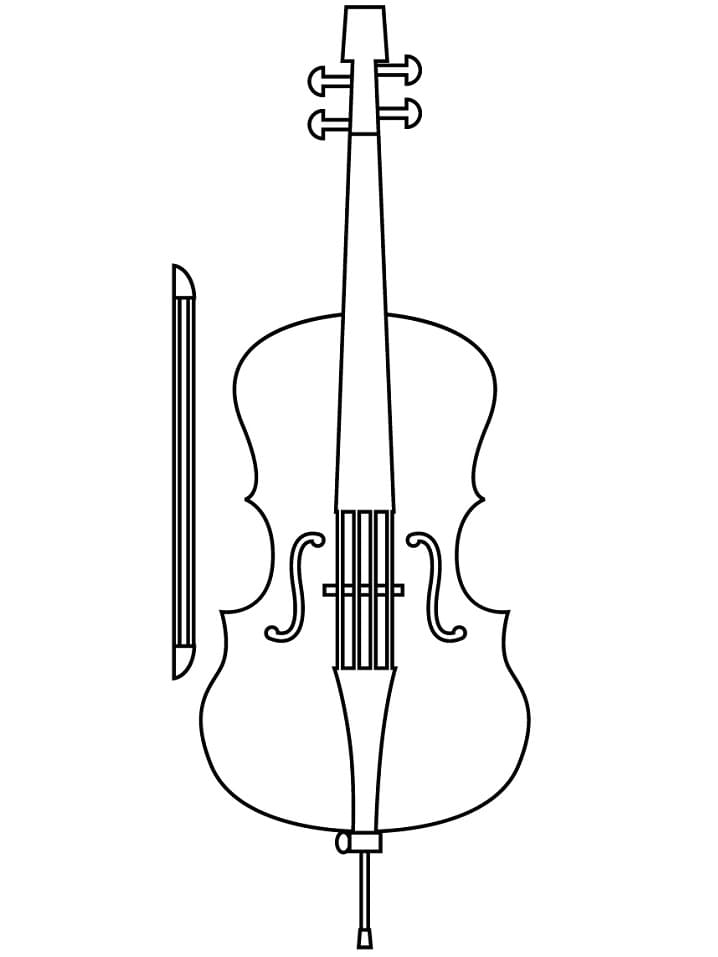 Free Printable Cello Coloring Page
