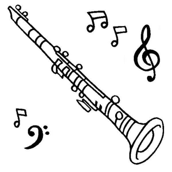 Free Printable Clarinet Coloring Page