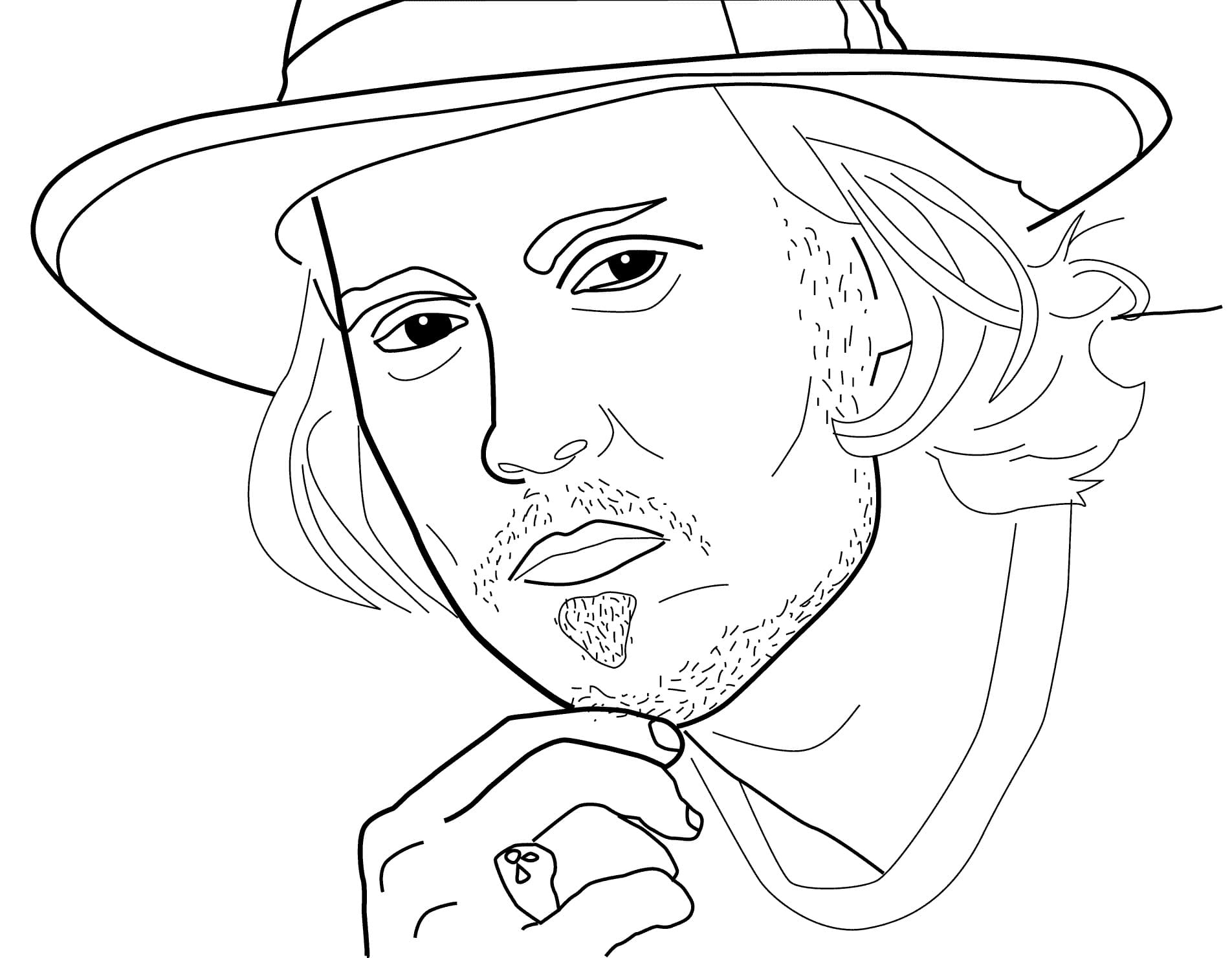Free Printable Johnny Depp Coloring Page