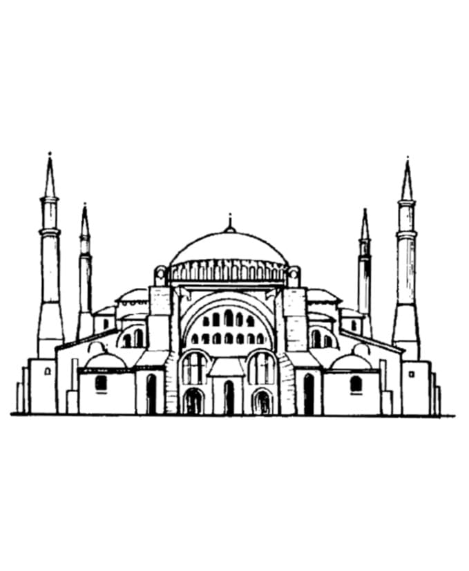 Free Printable Mosque Coloring Page