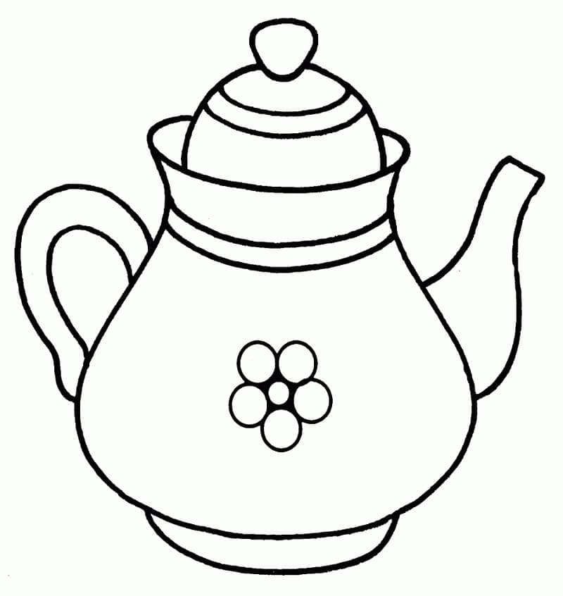 Free Printable Teapot Coloring Page