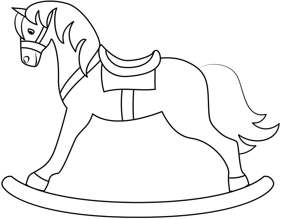 Free Rocking Horse Coloring Page