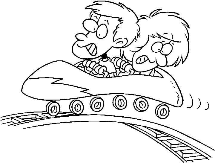 Free Roller Coaster to Print Coloring Page