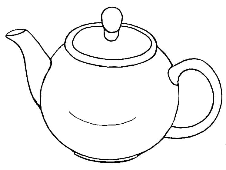 Free Teapot to Color Coloring Page