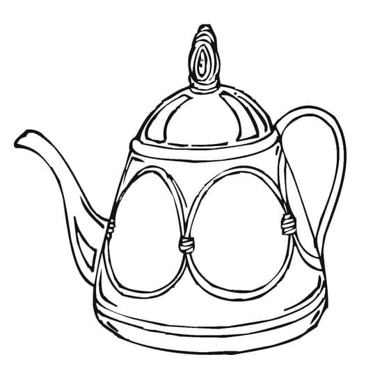 Free Teapot to Print Coloring Page