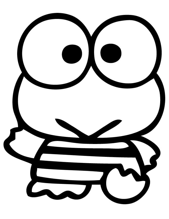 Friendly Keroppi Coloring Page
