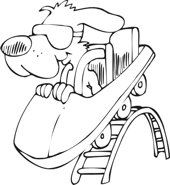 Funny Dog on Roller Coaster