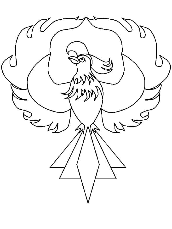 Funny Phoenix Coloring Page