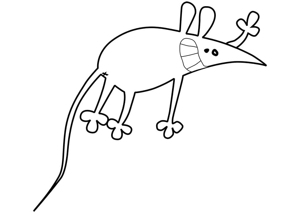Funny Rat Coloring Page
