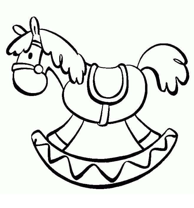 Funny Rocking Horse Coloring Page