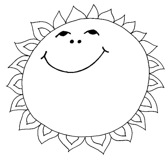 Funny Sun Coloring Page