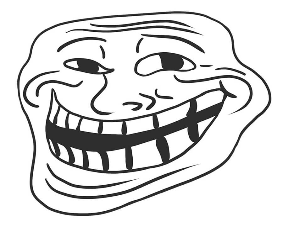 HD Troll Face Coloring Page