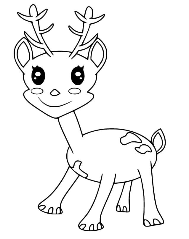 Happy Fawn Coloring Page