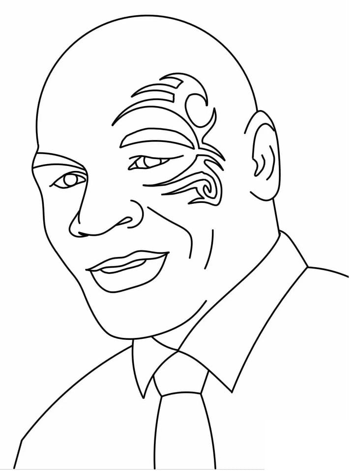 Happy Mike Tyson Coloring Page