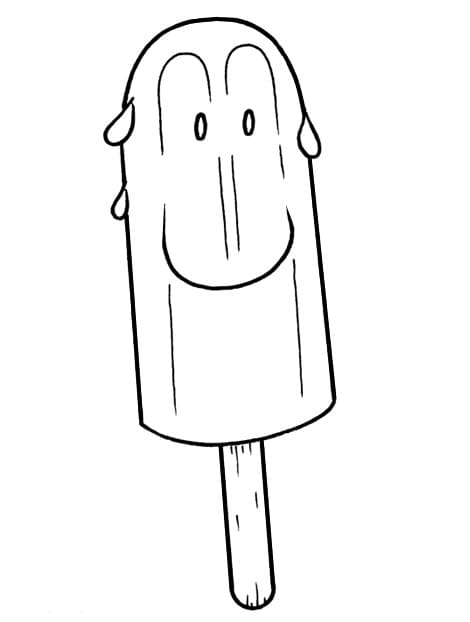 Happy Popsicle Coloring Page
