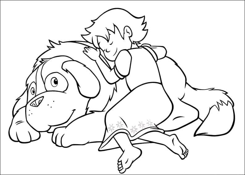 Heidi and Josef Coloring Page