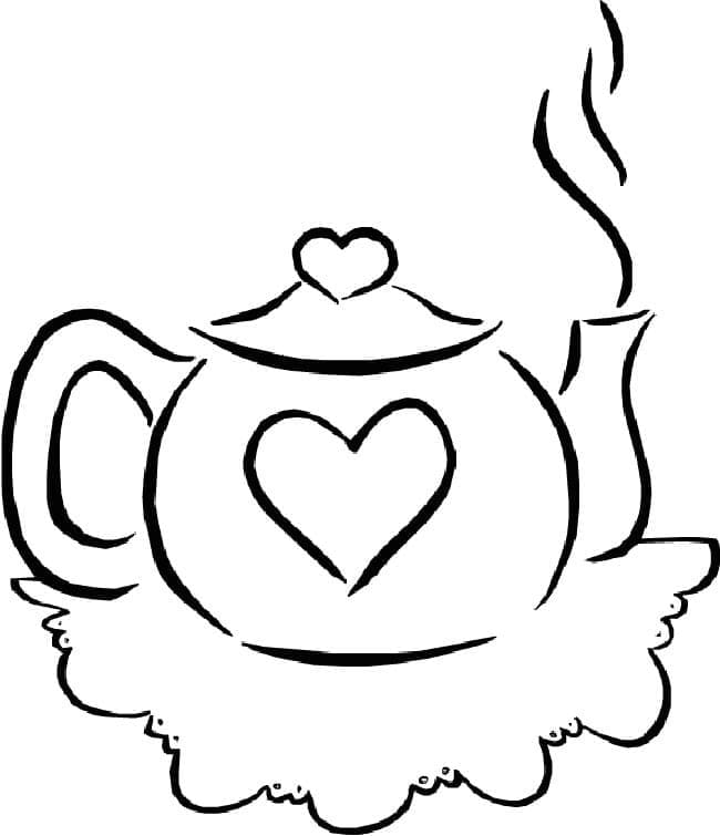Hot Teapot Coloring Page