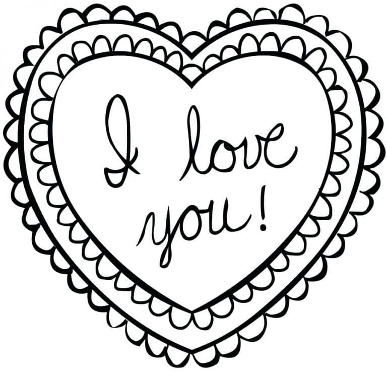 I Love You Valentine Heart Printable