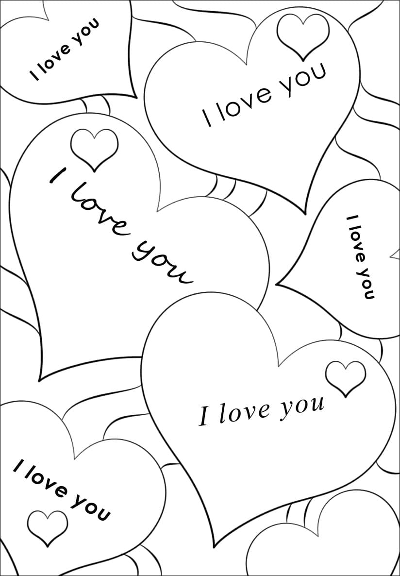 I Love You Valentine Hearts