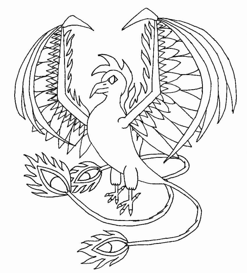Incredible Phoenix Coloring Page