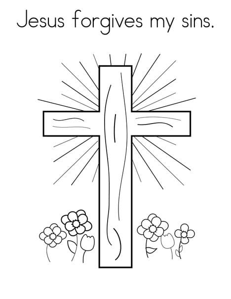 Jesus Forgives My Sins Coloring Page