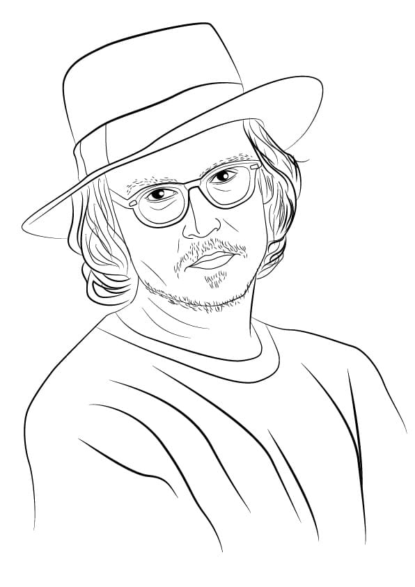 Johnny Depp Printable Coloring Page