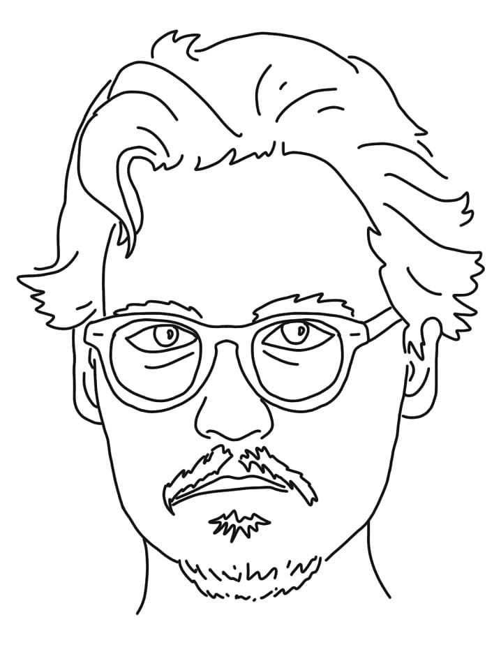 Johnny Depp’s Face Coloring Page